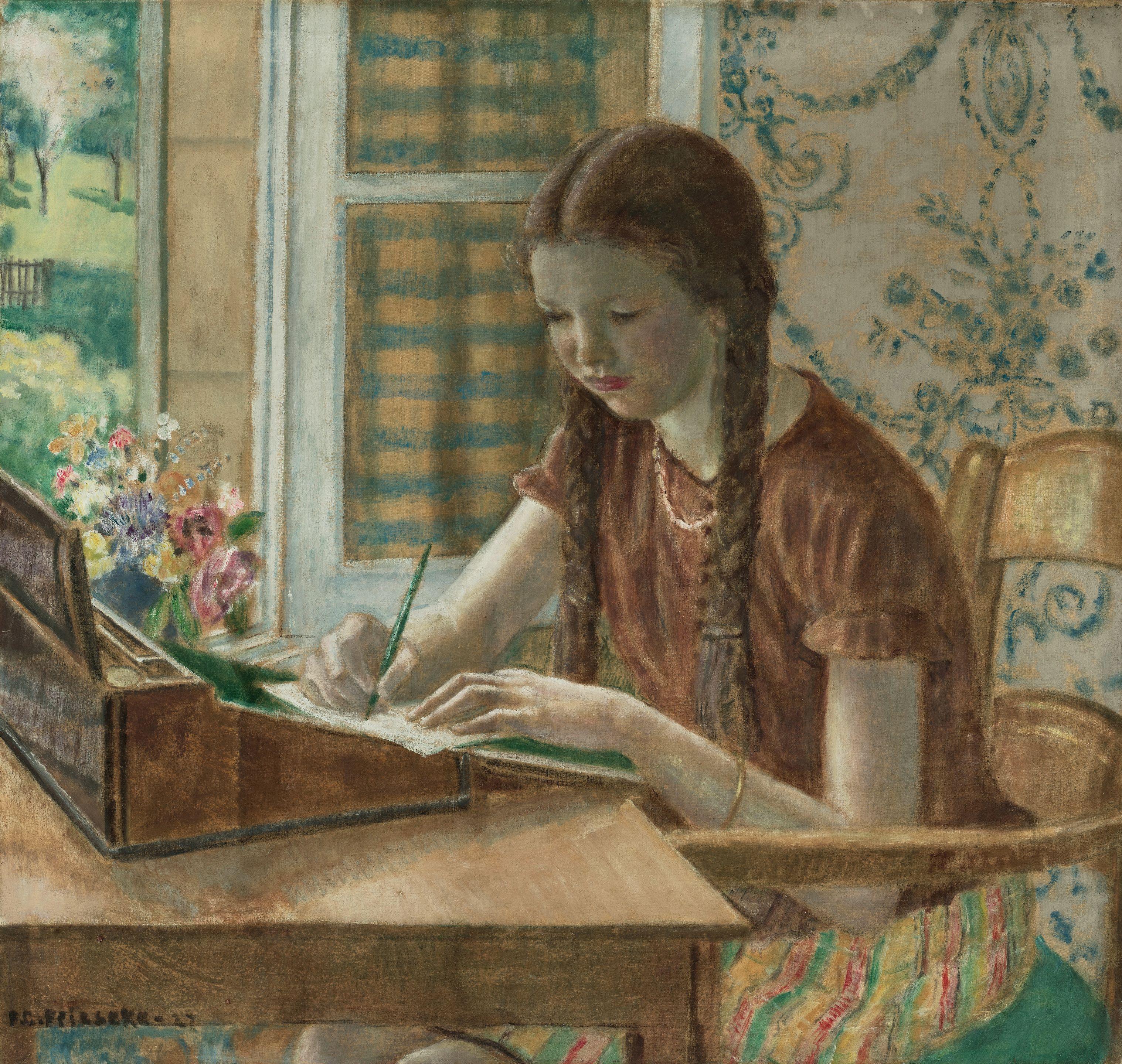 Frederick Carl Frieseke - Girl at the Writing Desk