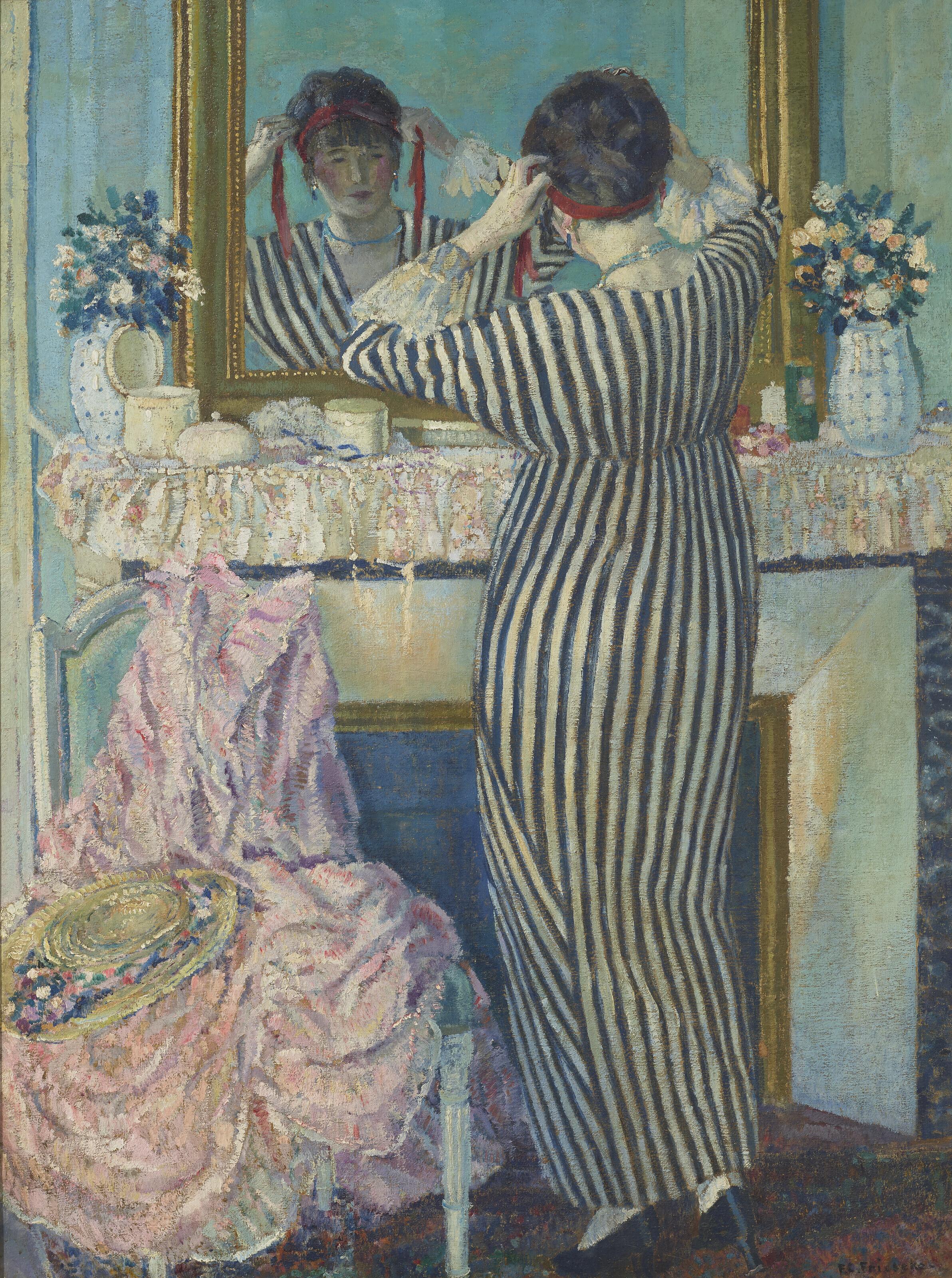 Frederick Carl Frieseke - Girl Dressing Her Hair (Girl Arranging Her Headdress)