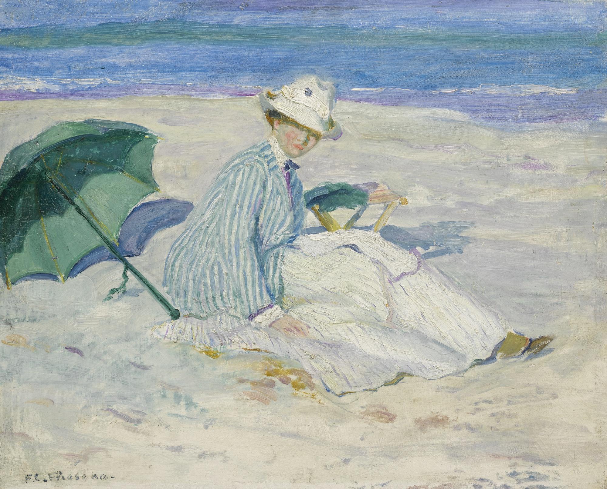 Frederick Carl Frieseke - Lady On A Beach