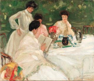 Frederick Carl Frieseke - Le Thé au Jardin