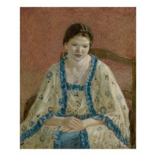 Frederick Carl Frieseke - Portrait Of A Girl In Louis Xv Costume