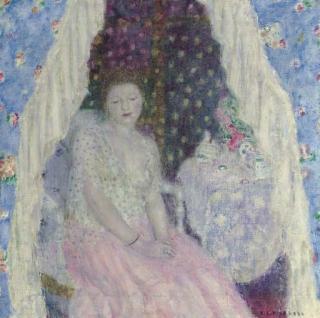 Frederick Carl Frieseke - Study for Blue Curtains