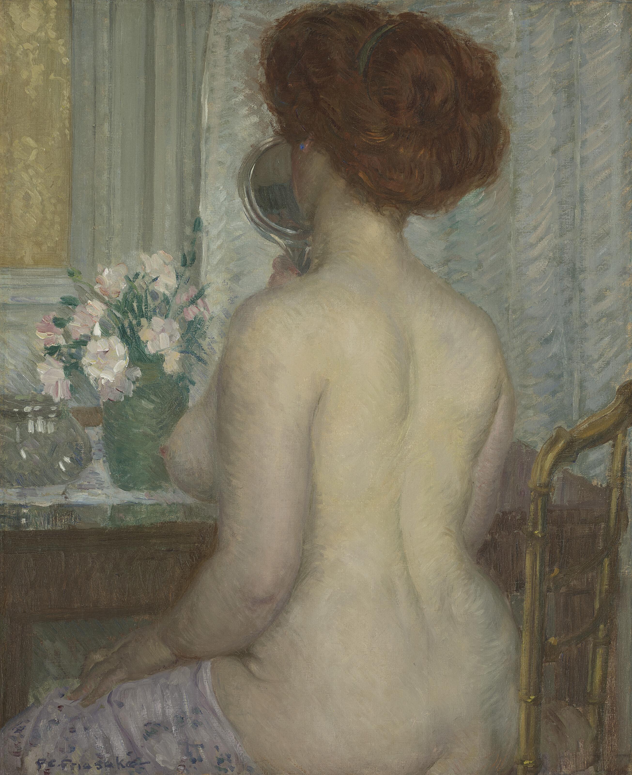 Frederick Carl Frieseke - Woman At A Dressing Table