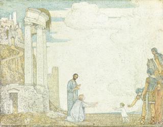 Frederick Cayley Robinson A.R.A., R.W.S. - British the Little Child Found