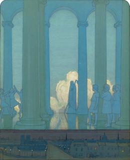 Frederick Cayley Robinson, A.R.A., R.W.S. - The Kingdom of the Future; An illustration for Maeterlinck\'s, \'The Blue Bird\'