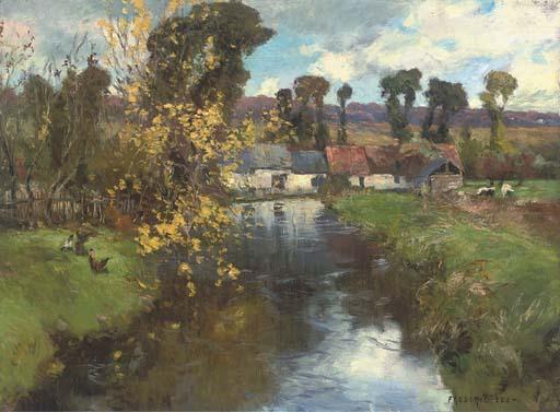 Frederick Charles Vipont Ede - A Riverside Farm