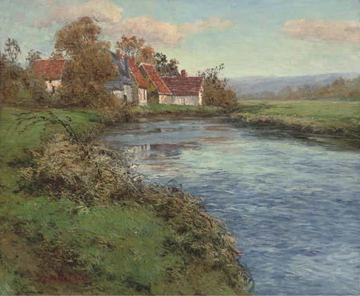 Frederick Charles Vipont Ede - A riverside farmhouse