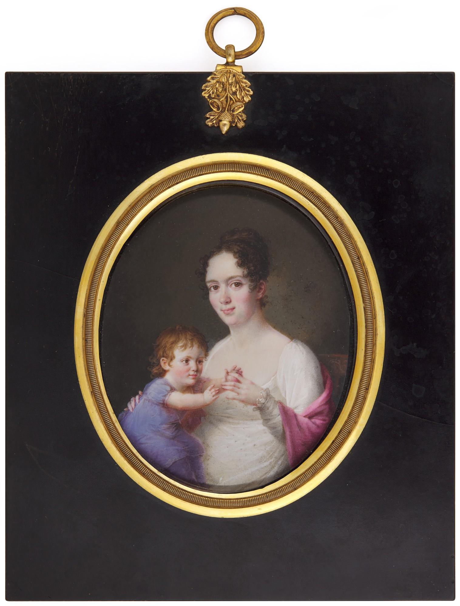 Frederick Christian Camradt - A pair of portraits of Friedrich Augustus von Linstow and his wife Antonie Conradine Sophie Juliane Dorothea, née Wernich (1791-1863) with their child