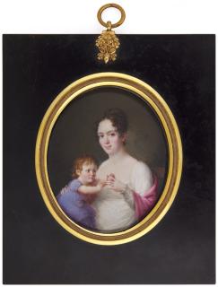 Frederick Christian Camradt - A pair of portraits of Friedrich Augustus von Linstow and his wife Antonie Conradine Sophie Juliane Dorothea, née Wernich (1791-1863) with their child
