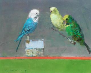 Frederick Cuming R.A., N.E.A.C. - Budgies