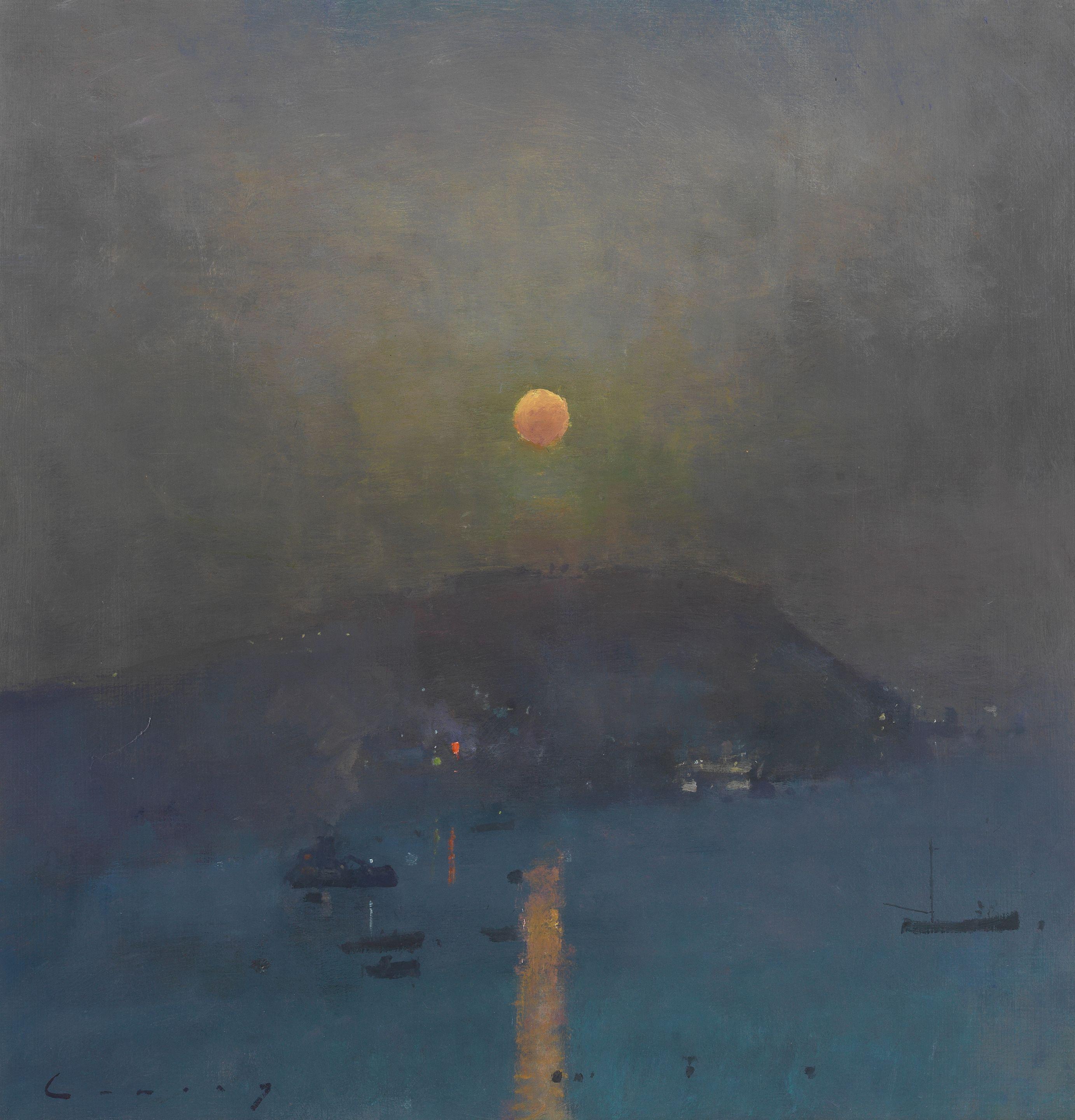 Frederick Cuming R.A., N.E.A.C. - Setting Sun Across the Bay