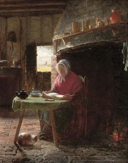 Frederick Daniel Hardy - Reading by the fire