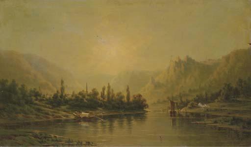 Frederick Debourg Richards - Boating at Dusk