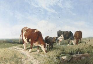 Frederick E. Valter - Cattle on a summer\'s day
