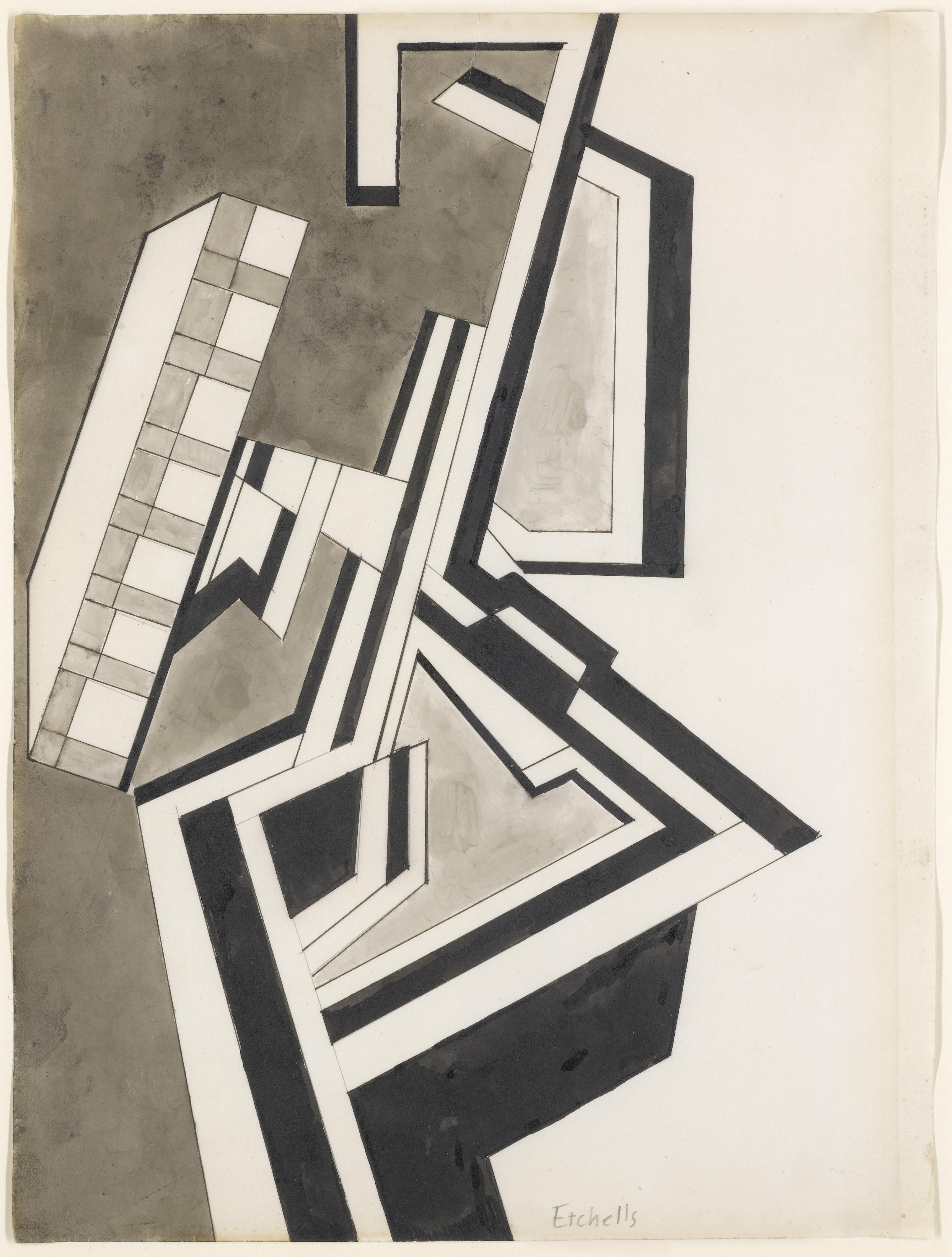 Frederick Etchells - Untitled Vorticist Composition