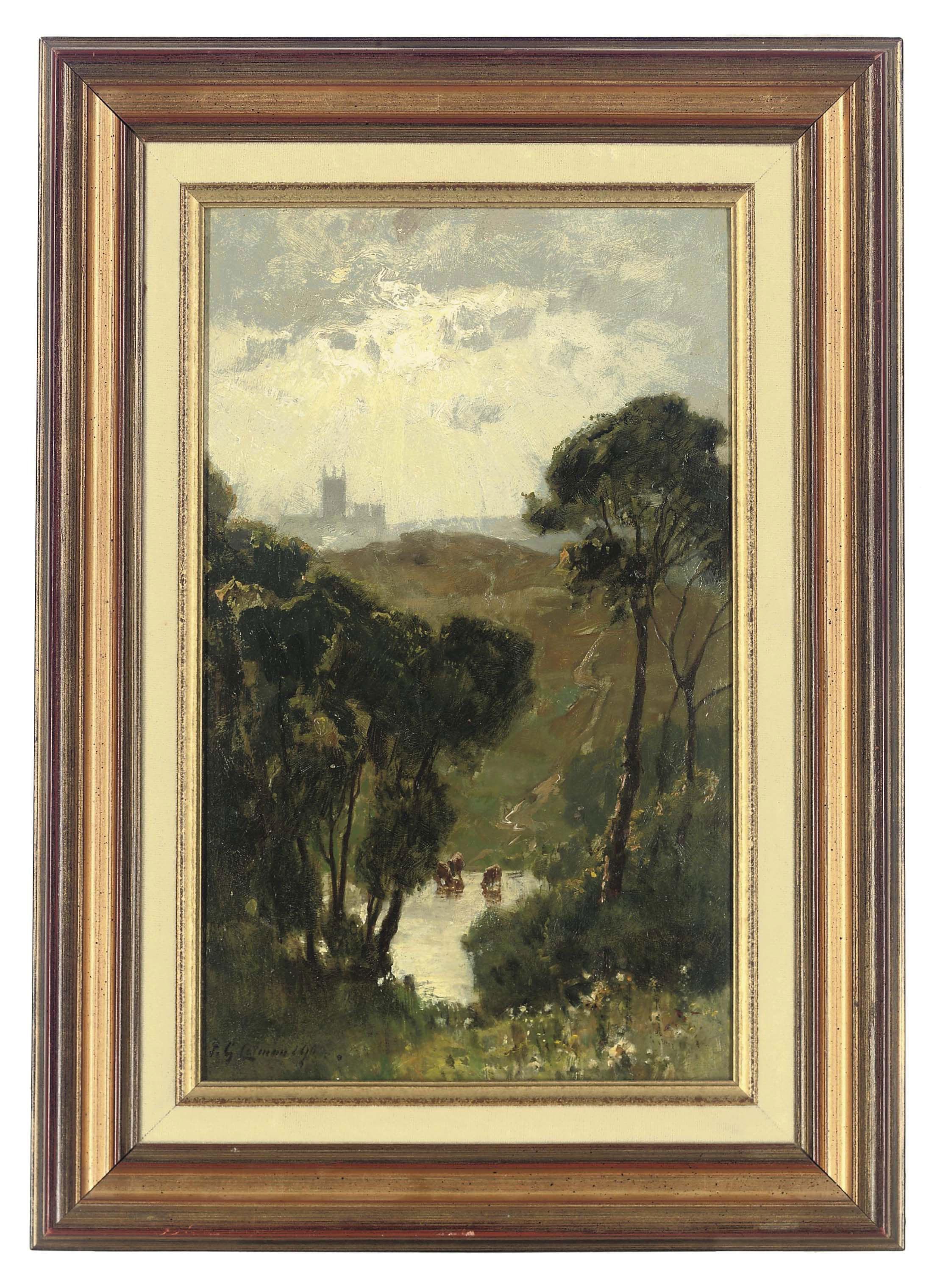 Frederick George Cotman, R.I. - Canterbury from the Downs