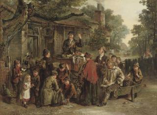 Frederick George Pasmore - A pedlar outside the Bull\'s Head