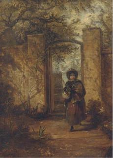 Frederick Goodall, R.A. - At The Garden Door