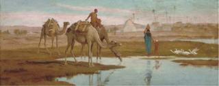 Frederick Goodall, R.A. - At the oasis