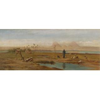 Frederick Goodall, R.A. - British Midday Break Along The Nile, Giza