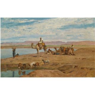 Frederick Goodall, R.A. - British waiting For The Dahabeyah On The Banks Of The Nile