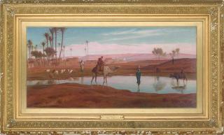 Frederick Goodall, R.A. - Meeting at the pool