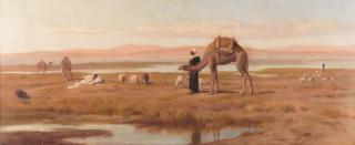 Frederick Goodall, RA - Bedouins and their flock