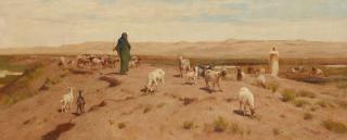 Frederick Goodall, RA - Goat herders in the Egyptian desert