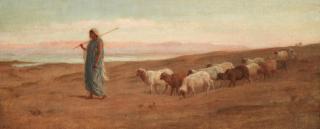 Frederick Goodall, RA - Rachel and her flock