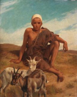 Frederick Goodall, RA - The little goatherd
