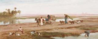 Frederick Goodall - A Family of Farmers crossing the Desert