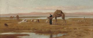 Frederick Goodall - Arab shepherds grazing their flocks