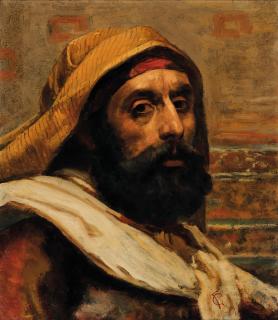 Frederick Goodall - Head Study Of An Arab