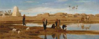 Frederick Goodall - On the banks of the Nile