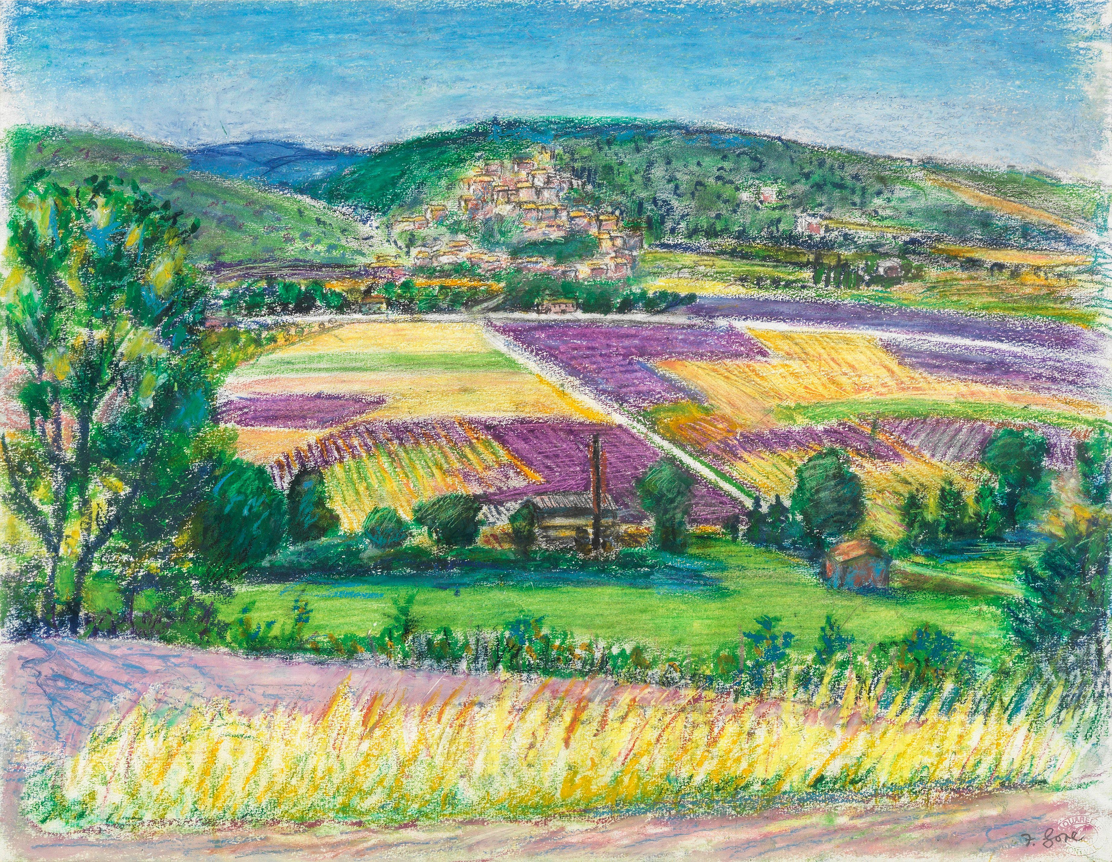Frederick Gore C.B.E., R.A. - Lavender Fields, St Simiane-la-Rotonde