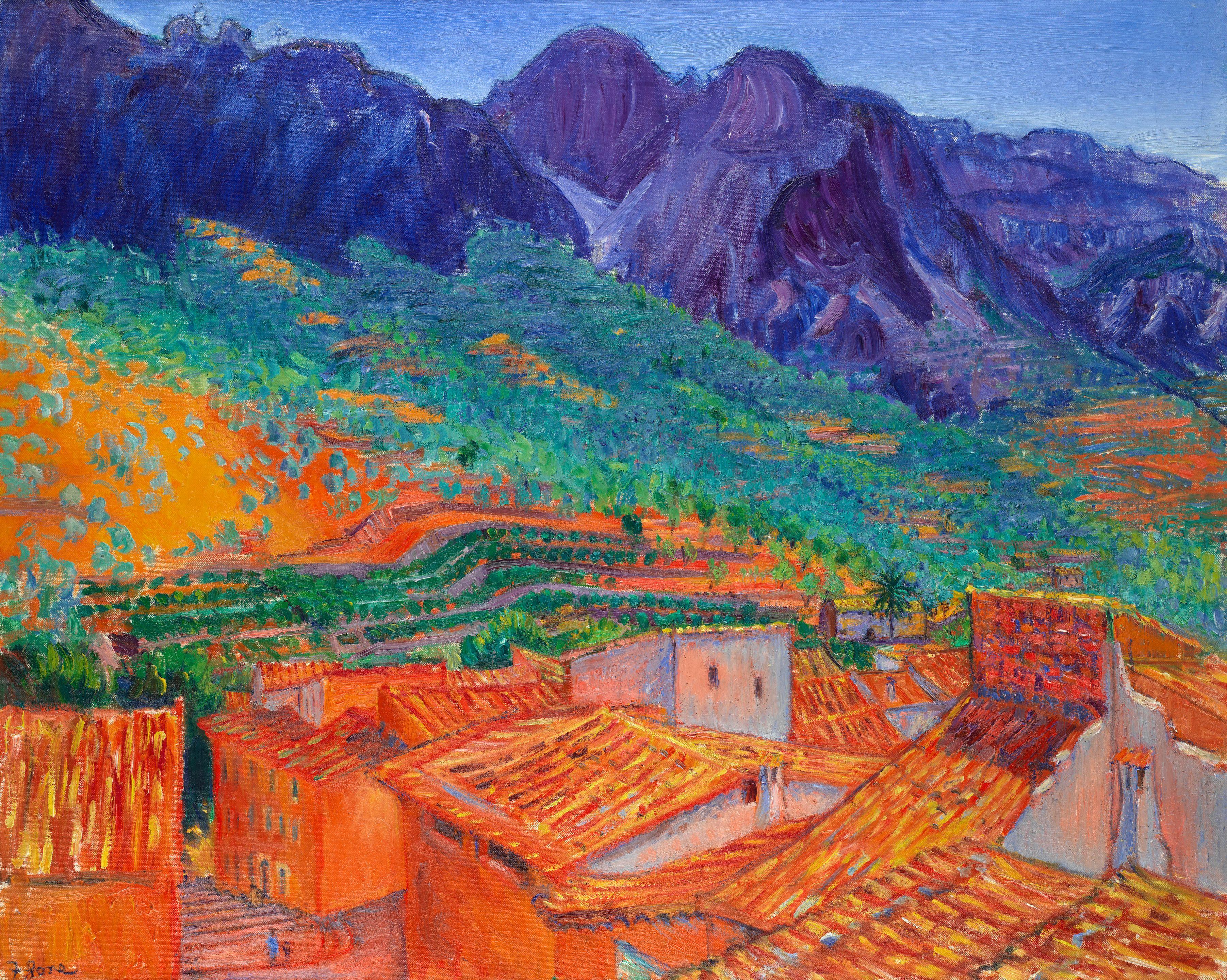 Frederick Gore C.B.E., R.A. - The Roofs of Fornalutx, Majorca