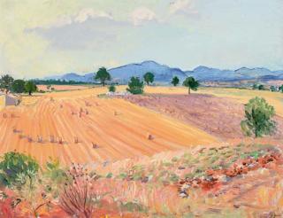 Frederick Gore, R.A. - Bales of Corn on the Plateau D\'Albion