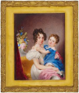 Frederick Harding - Portrait of a mother and child, circa 1825