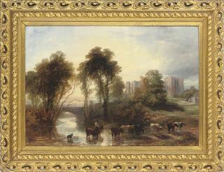 Frederick Henry Henshaw - Herding the cattle home, Kennelworth Castle