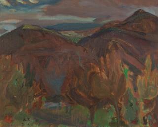 Frederick Horsman Varley - Steeple Mountain From Twin Bays, B.C., Kootenay Lake