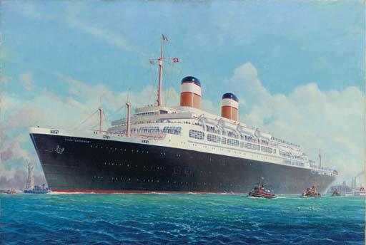 Frederick J. Hoertz - The United States Passenger Liner Independence Under Tug Escort And Outward Bound From New York With The Statue of Liberty Off Her Starboard Bow