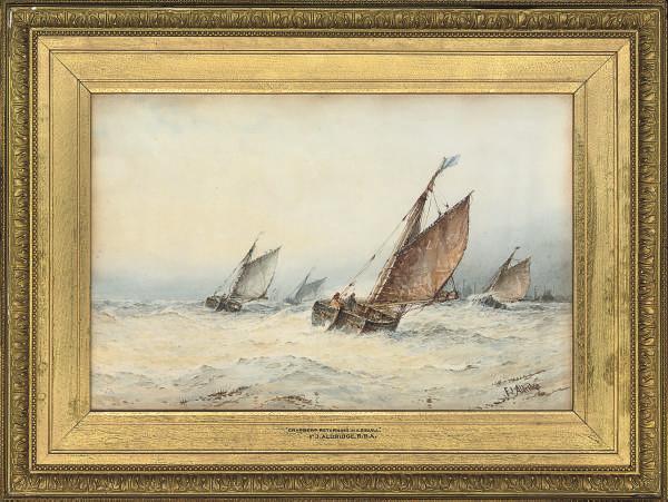 Frederick James Aldridge - Crabbers returning home in a squall