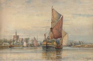 Frederick James Aldridge - Thames Barges Leaving Maldon (Illustrated); And Dordrecht