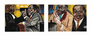 Frederick James Brown - The Piano Men (Ray Charles, Roosevelt Skykes, Memphis Slim, Count Basie): A Diptych