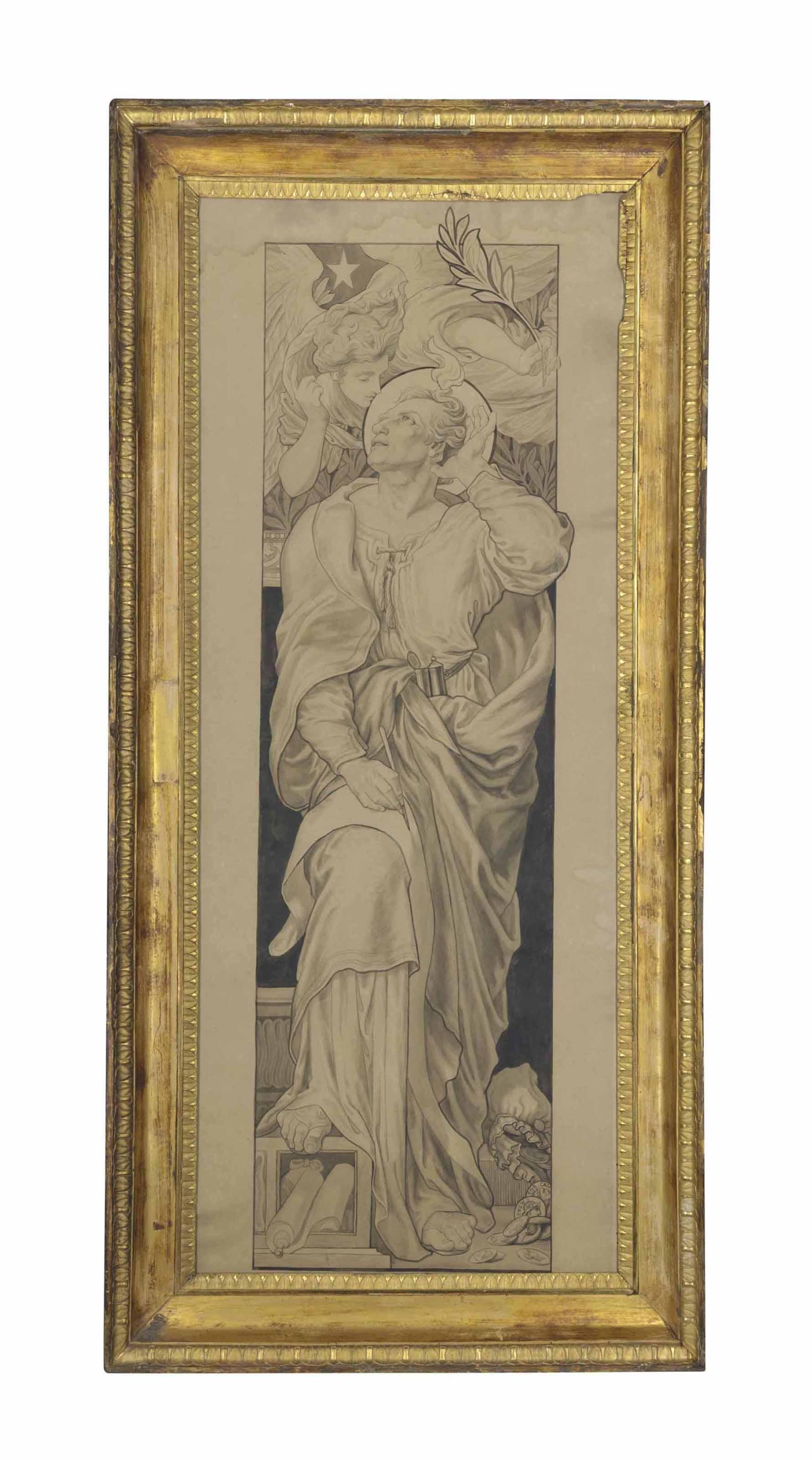 Frederick James Shields, A.R.W.S. - St Matthew: Design for a stained glass window