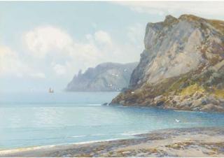 Frederick John Widgery - Beer Cliffs From Seaton Beach