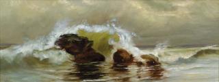 Frederick Judd Waugh - Waves crashing onshore