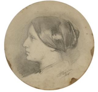 Frederick, Lord Leighton, P.R.A., R.W.S. - Study Of A Woman\'S Head In Profile