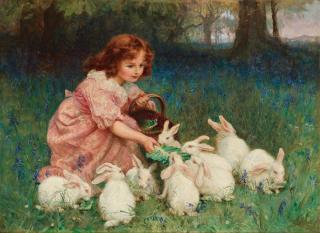 Frederick Morgan - Feeding the Rabbits