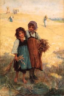 Frederick Morgan - Young girls at the edge of a cornfield